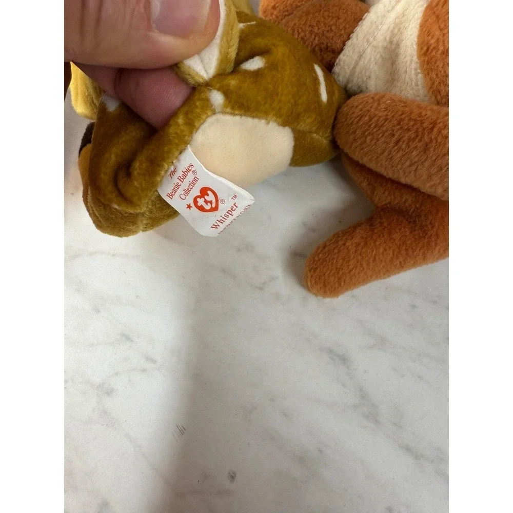 Ty Beanie Babies Lot 3 Millennium Purple Bear Whisper Deer Pouch Kangaroo Tags
